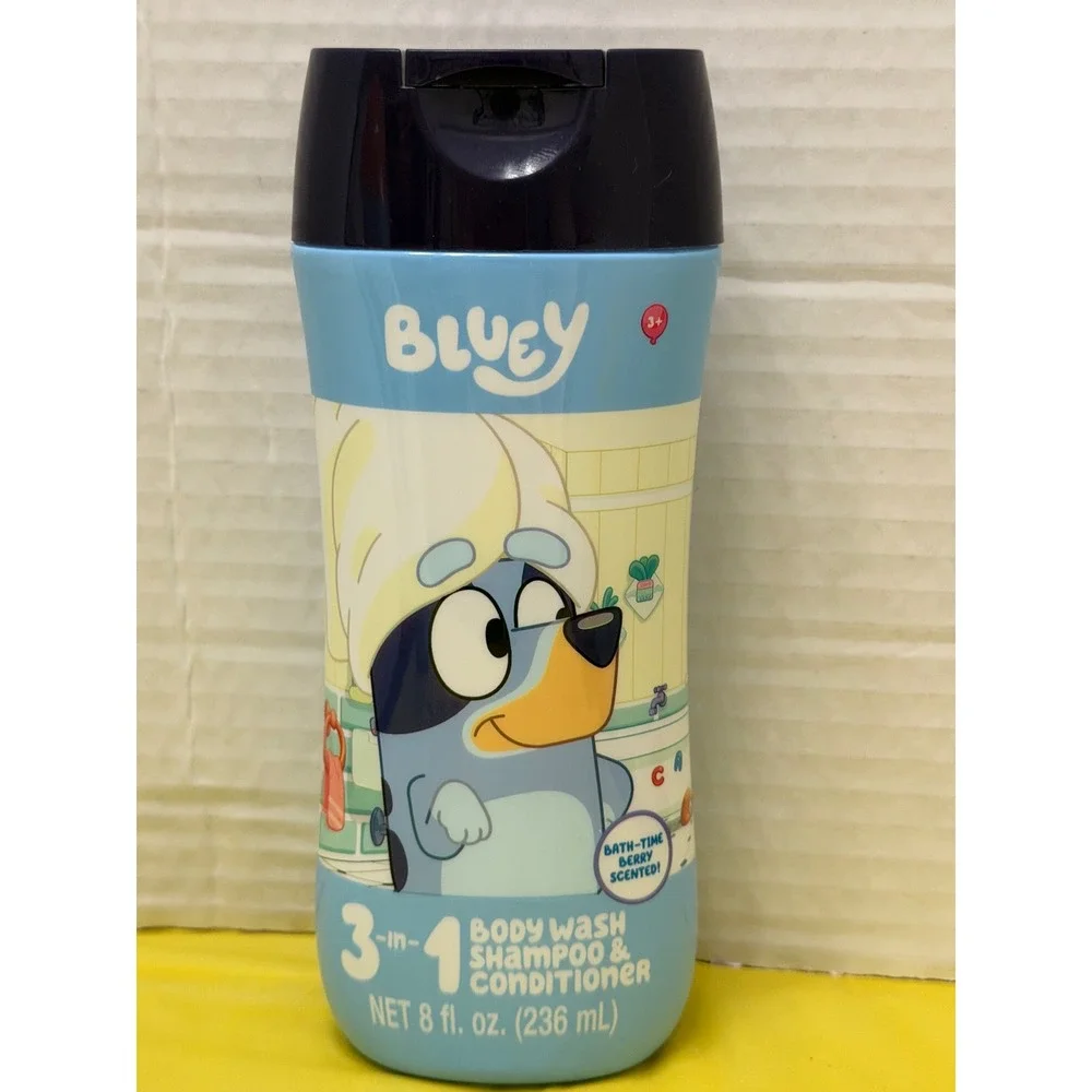 Bluey 3-in-1 Shampoo Conditioner Body Wash & Strawberry Body Wash Set 8oz 2pk